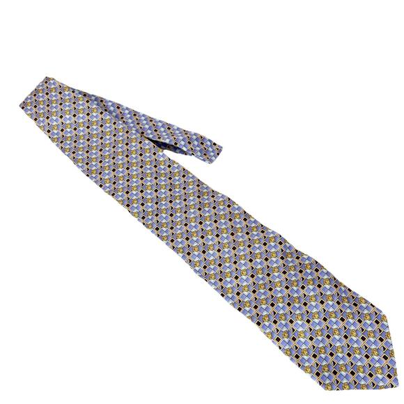 VERSACE logo pattern necktie Blue silk Men's Accessories made in Italy Used - Picture 3 of 6